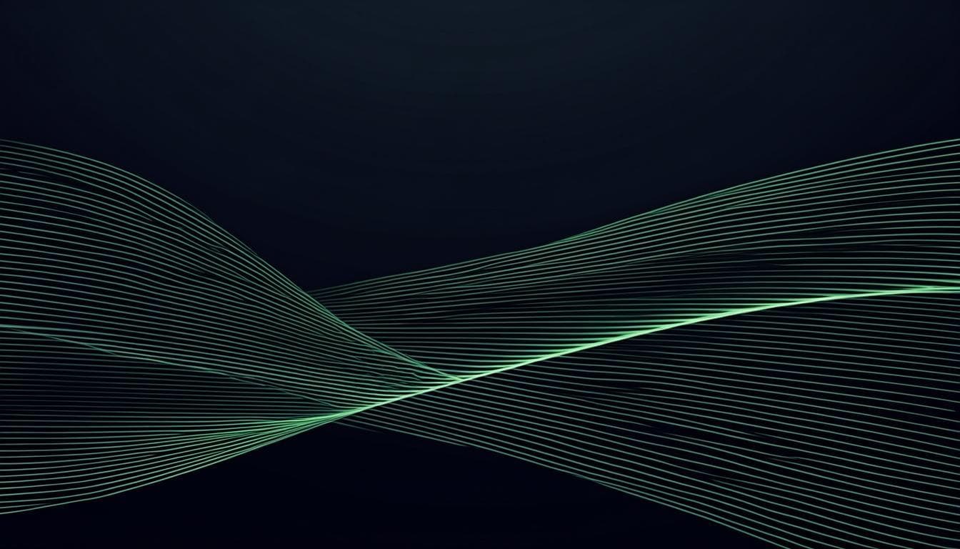 Dark gradient background with grid pattern