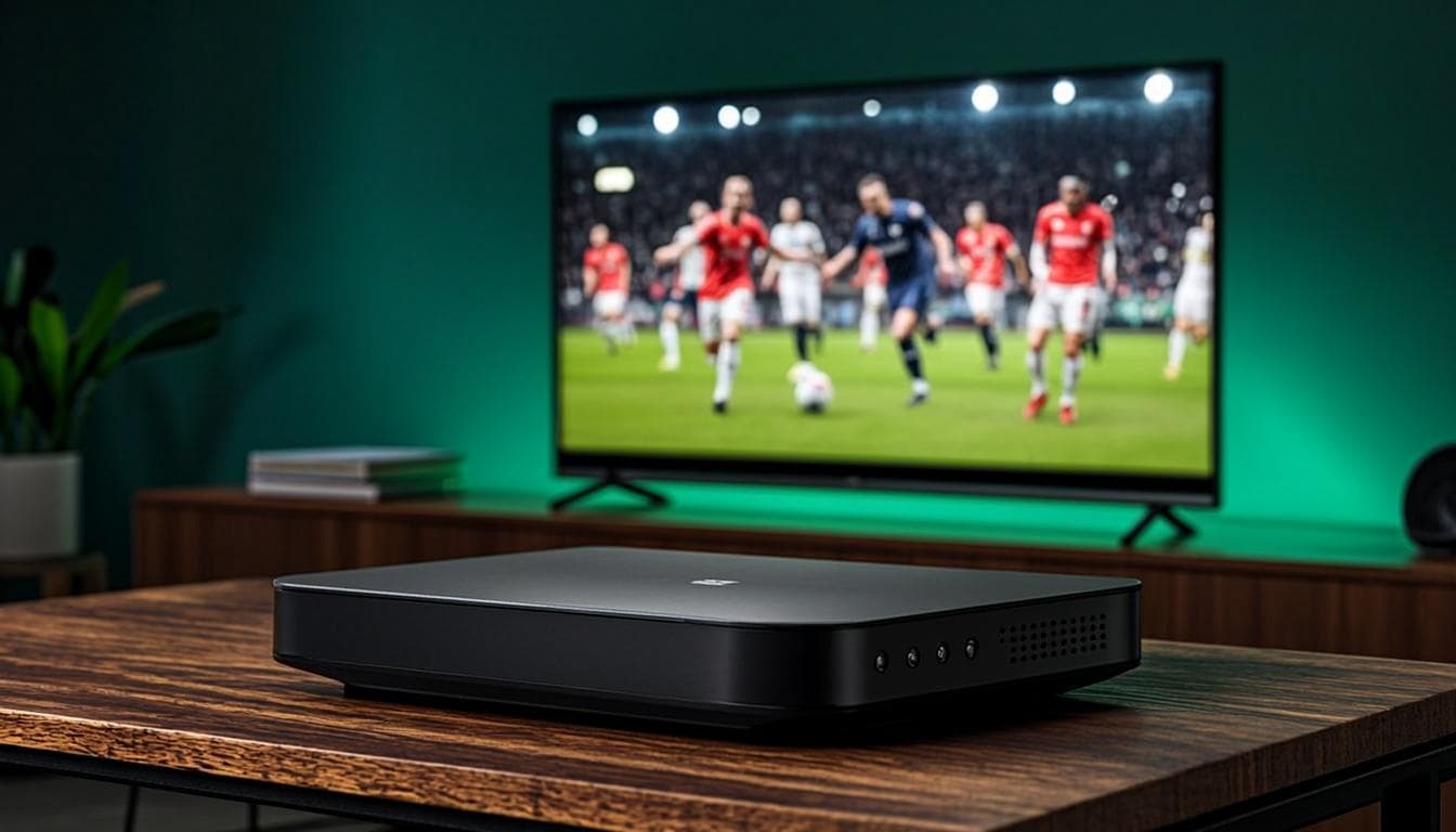 Android TV streaming box connected to television